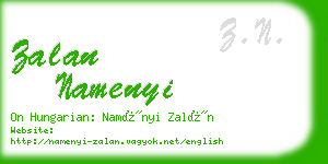 zalan namenyi business card